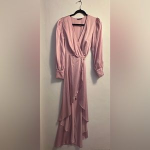 Pink wrap dress